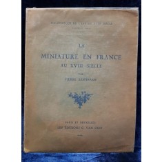 LA MINIATURE EN FRANCE AU XVIII SIECLE par PIERRE LESPINASSE - PARIS, 1929
