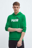 Cumpara ieftin Puma bluză bărbați, culoarea verde, cu glugă, imprimeu 586765