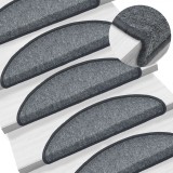Cumpara ieftin Covorașe de scări, 15 buc, gri &icirc;nchis, 56 x 17 x 3 cm, vidaXL