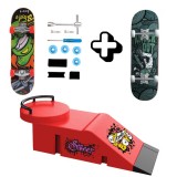 Rampa Modulara Skatepark D Innovium&trade;, Set Premium Cu Doua Fingerboard-uri, Design Modular Urban, Multiple Configuratii,21 &times; 9.5 &times; 7.2 CM