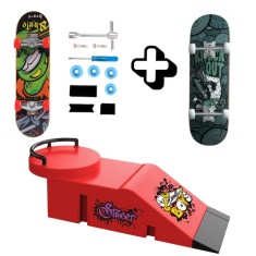 Rampa Modulara Skatepark D Innovium&trade;, Set Premium Cu Doua Fingerboard-uri, Design Modular Urban, Multiple Configuratii,21 &times; 9.5 &times; 7.2 CM