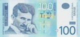 Bancnota Serbia 100 Dinari 2013 - P57b UNC ( Nikola Tesla - vezi descriere )