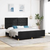Cumpara ieftin Cadru de pat cu headboard Negru 180 x 200 cm tesatura