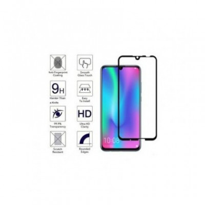 Folie Protectie ecran antisoc , Full Glue , Huawei P20 Lite 2019 , Tempered Glass 10D , Full Face , Neagra Bulk foto