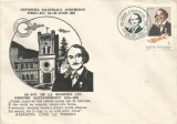 Rom&acirc;nia, 100 de ani de la moartea lui G. Alexandrescu, plic, T&acirc;rgu Jiu, 1985