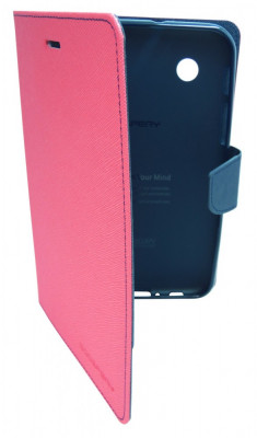 Husa tip carte Mercury Goospery Fancy Diary roz + bleumarin pentru Samsung Galaxy Tab 2 P3100 / P3110 foto