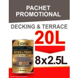 PACHET PROMO Lac pentru lemn ESTETIK DECKING&amp;TERRACE STEJAR, 8x2.5l