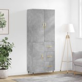 vidaXL Dulap &icirc;nalt, gri beton, 69,5x34x180, lemn compozit