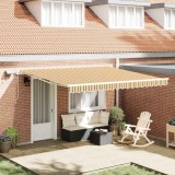 Marchiză Retractabilă Galben / Gri / Alb 400 &times; 300 cm Multicolour