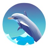 Cumpara ieftin Sticker decorativ Delfin, Albastru, 60 cm, 8166ST, Oem