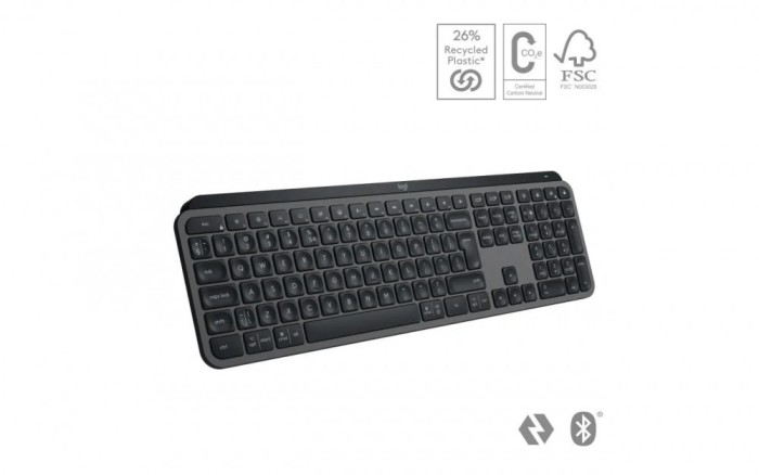 Tastatura Logitech MX Keys S, Iluminare, 2.4GHz&amp;Bluetooth, USB-C, US INTL