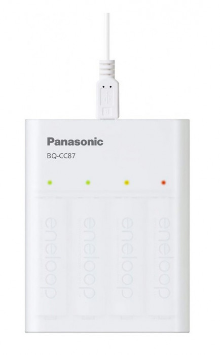 Eneloop Incarcator USB &amp; boster include acumulatori 4x AA(R6) 1900mAh Panasonic K-KJ87MCC40USB