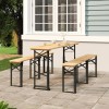 VidaXL Masă pliabilă pentru bere 170x50x75/105 cm, lemn masiv de brad 363114