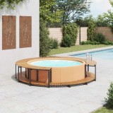 Mobilier de &icirc;mprejmuire spa, 273x53 cm, lemn masiv de acacia