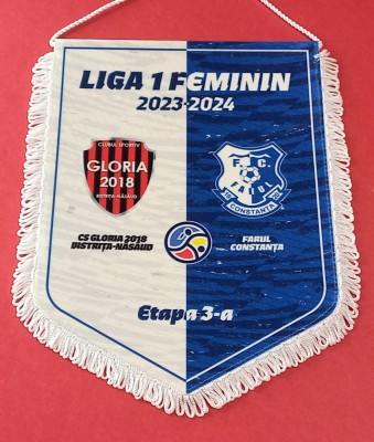 Fanion oficial - meci Feminin-fotbal GLORIA BISTRITA NASAUD-FARUL CONSTANTA (sezonul 2023-2024) foto