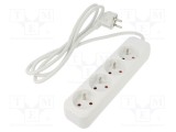 Prelungitor alimentare LANBERG 3x1mm&sup2;, 4 prize, 1.5m, 10A, alb
