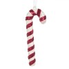 Ornament Brad Crăciun, Baston, Spumă, Alb, Panglică Roșie, 12cm, Oem