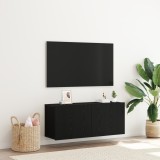 vidaXL Dulap TV de perete, stejar negru, 100x30x41 cm, lemn prelucrat