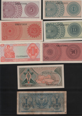 Set Indonezia 30 bancnote, cateva rare, majoritatea unc foto