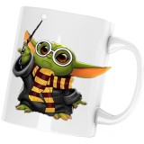 Cana alba personalizata &quot;Baby Yoda Harry Potter Magic, Mandalorian&quot;, INOVATIX&reg;. 330ml
