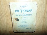 DICTIONAR DE CITATE ROMANESTI CU O PREFATA DE N.IORGA ANUL 1927