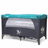 Patut Pliant Moni Tommy Bleu 2 Nivele, cu Geanta Transport, 120x60 cm, Usita Laterala cu Fermoar, Aluminiu