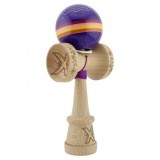 Kendama Originala, Profesionala , NIGHT SKY, Super Sticky cu Cupe Mari KING SIZE V3, Gaura in Baza, Rulment Metalic, din lemn 18 cm, Ata 62/65 cm, Mov