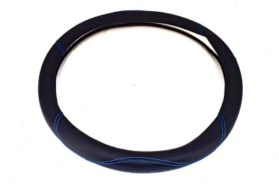 Husa volan FX61 din imitatie de piele marime: M culoare: negru cusatura albastra foto
