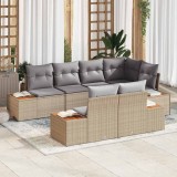 Cumpara ieftin Set de canapele pentru grădină 7 pcs bej și gri deschis