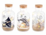Cumpara ieftin Set 3 sticlute decorative cu led decor Marin &Oslash; 8 cm x 15 H