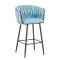 Scaun de bar Vivian siel catifea metal negru 57x50x100cm