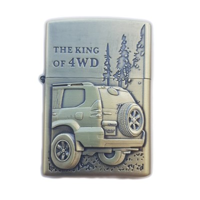 Bricheta tip zippo, 3D relief, metalica, king of 4wd m4 foto