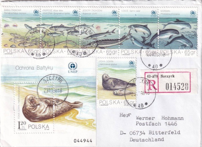 FILATELIE TEMATICA - PLIC POLONIA TEMATICA PESTI OCEAN MARE