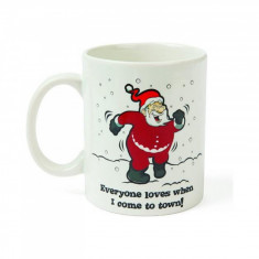 Cana ceramica cu desen activat la caldura, Naughty Santa 340 ml foto