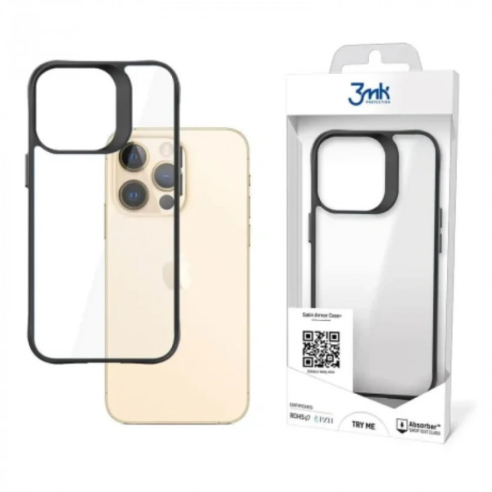 Husa Cover Satin Armor 3MK pentru iPhone 13 Pro Negru