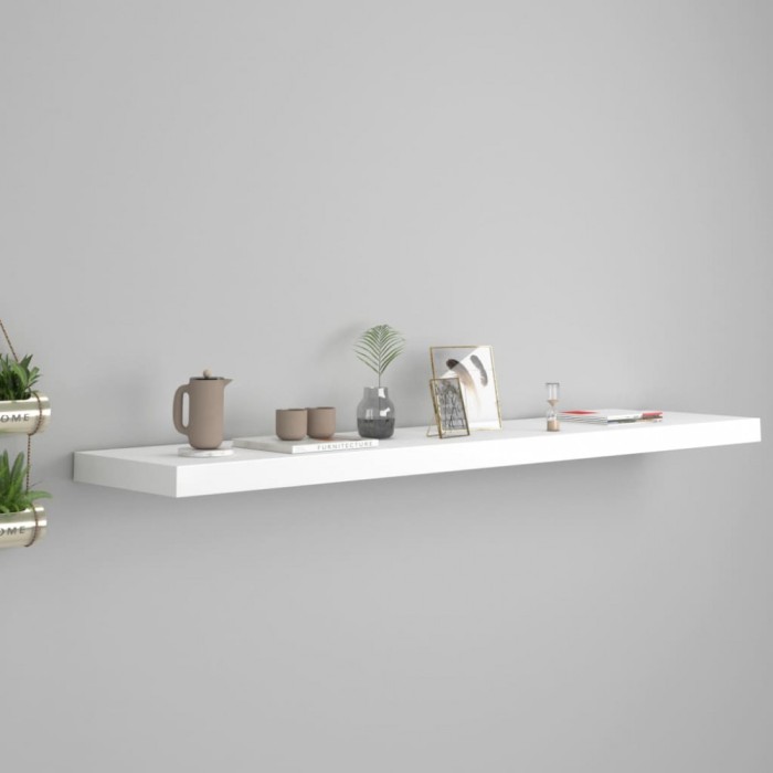 vidaXL Raft de perete suspendat, alb, 120x23,5x3,8 cm, MDF 323820