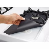 Set 4 folii de protectie reutilizabile pentru aragaz, compatibilitate universala, negru, 27 x 27 cm, Oem