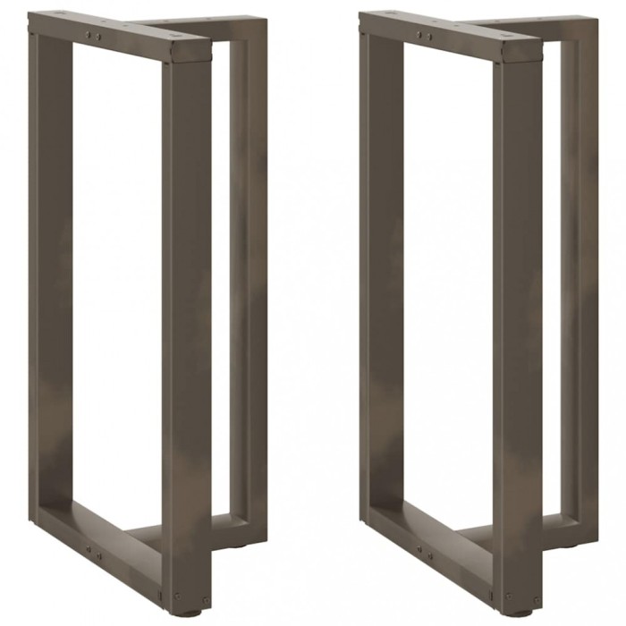 Picioare de masă de bar &icirc;n formă de T, 2 buc., negru, 60x35x(100-101) cm, oțel