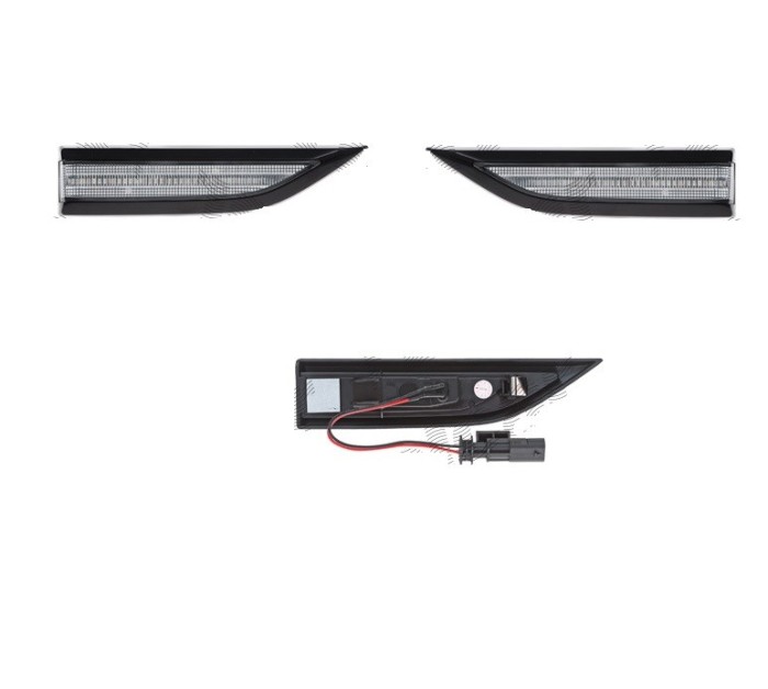 Set lampa semnalizare laterala VW TRANSPORTER/MULTIVAN (T6), 04.2015-, dynamic indicator; LED; carcasa neagra, transparent; TUNING,