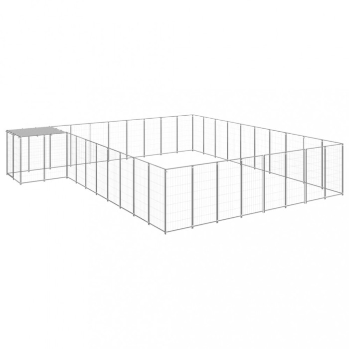 Padoc pentru c&acirc;ini, argintiu, 25,41 m&sup2;, oțel