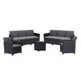 Set de mobilier de grădină Claire IV cu 8 locuri și masă de depozitare Vigo, grafit
