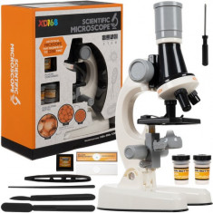Microscop educational pentru copii, cu marire 100x, 400x, 1200x, cu accesorii incluse foto