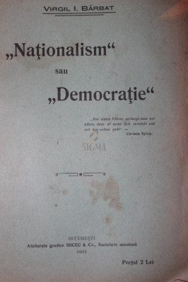 NATIONALISM SAU DEMOCRATIE foto