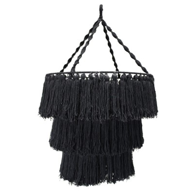 Abajur din Macrame - Negru foto