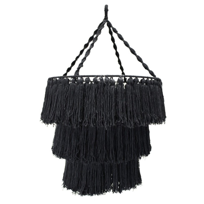 Abajur din Macrame - Negru