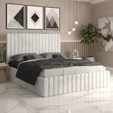 Pat Tapitat Adela Alb Catifea Premium Livrare &icirc;n toată țara