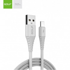 Cablu USB la micro USB Golf Flying Fish Fast Cable 3A alb 1m GC-64m