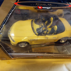 Macheta auto BMW M Roadster, 1:18, yellow, metalica (Bburago)