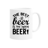 Cana alba personalizata &quot;best beer is an open beer &quot;, INOVATIX&reg;. 330ml