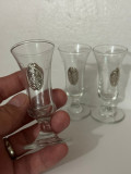 SET 3 PAHARE MICI CRISTAL + ARGINT 925 - Pocale cu picior - Vintage !